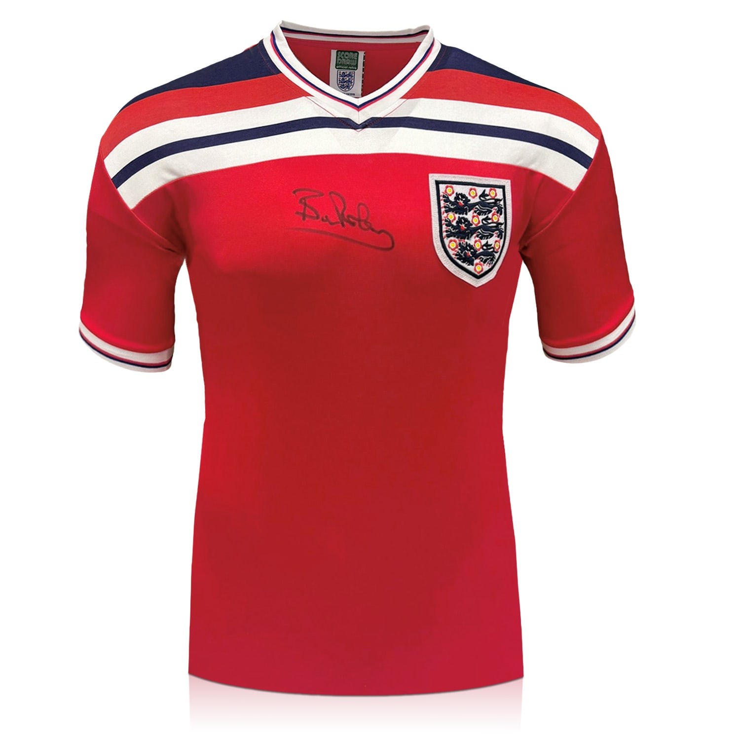 Bryan Robson Signed England 1982 Away Football Shirt