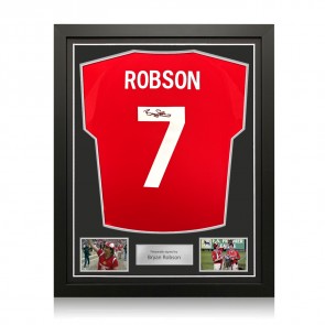 Bryan Robson Signed Manchester United 2024-25 Football Shirt. Standard Frame