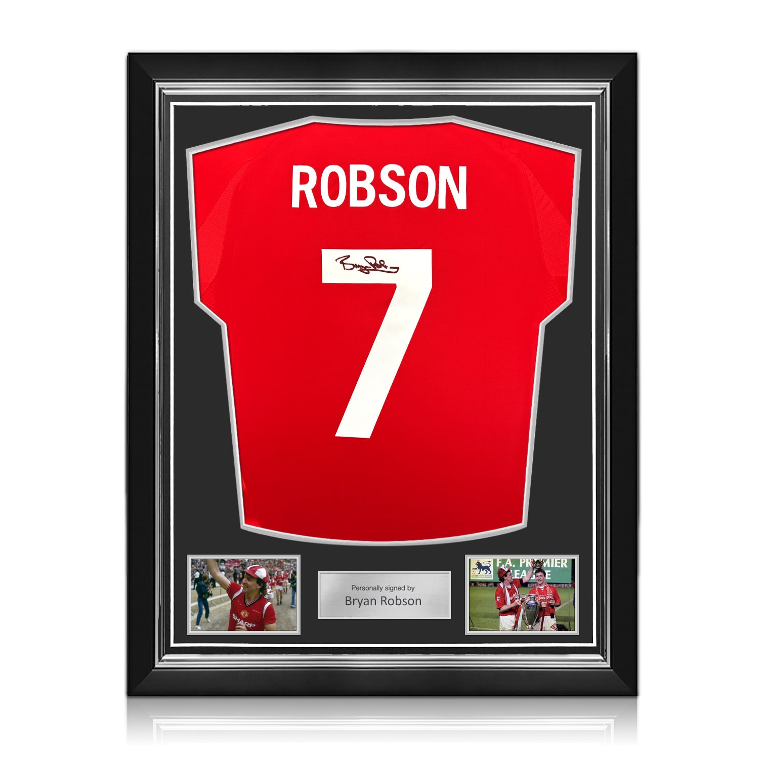 Bryan Robson Signed Manchester United 2024-25 Football Shirt. Superior Frame