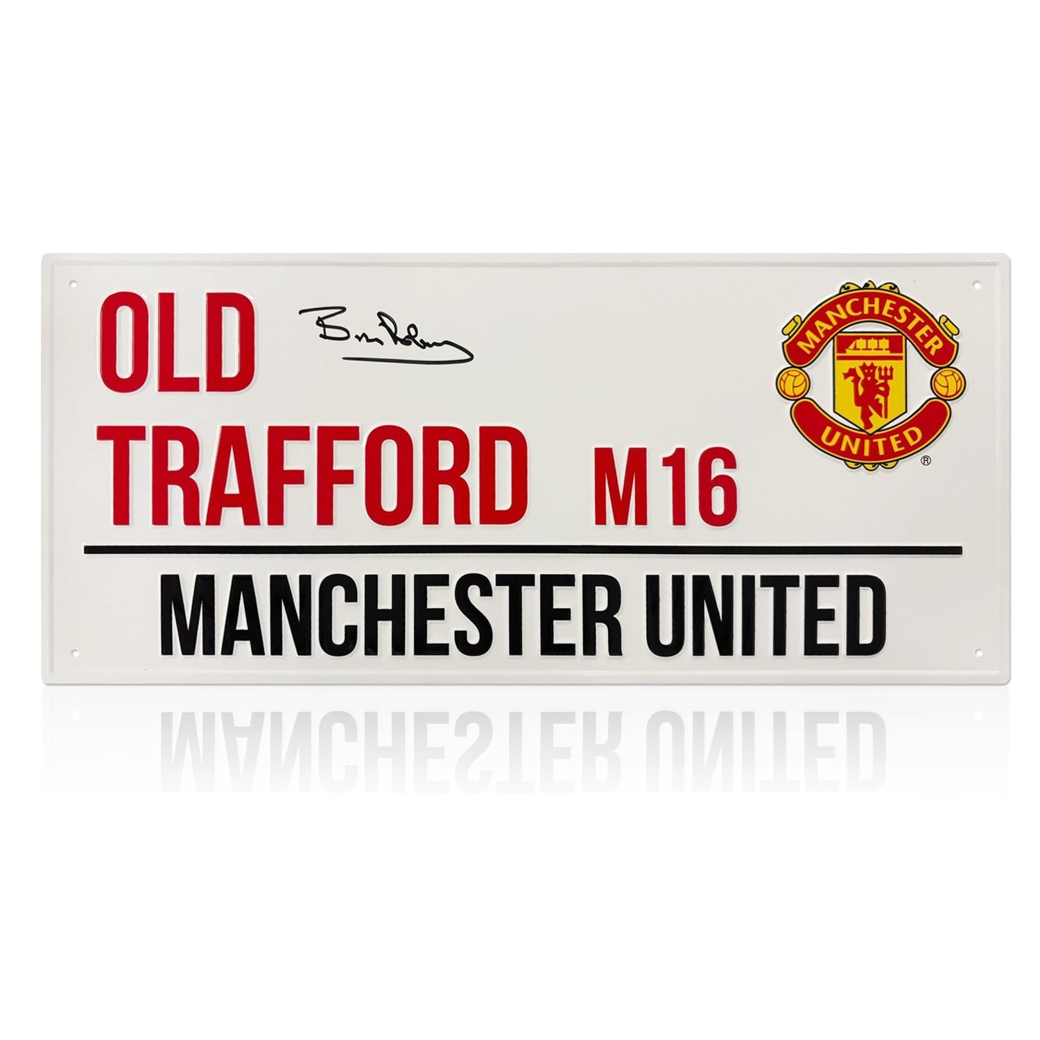 Bryan Robson Signed Manchester United Street Sign