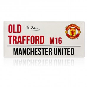 Bryan Robson Signed Manchester United Street Sign