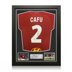 Cafu Signed AS Roma 2019-20 Match Issue Football Shirt. Standard Frame