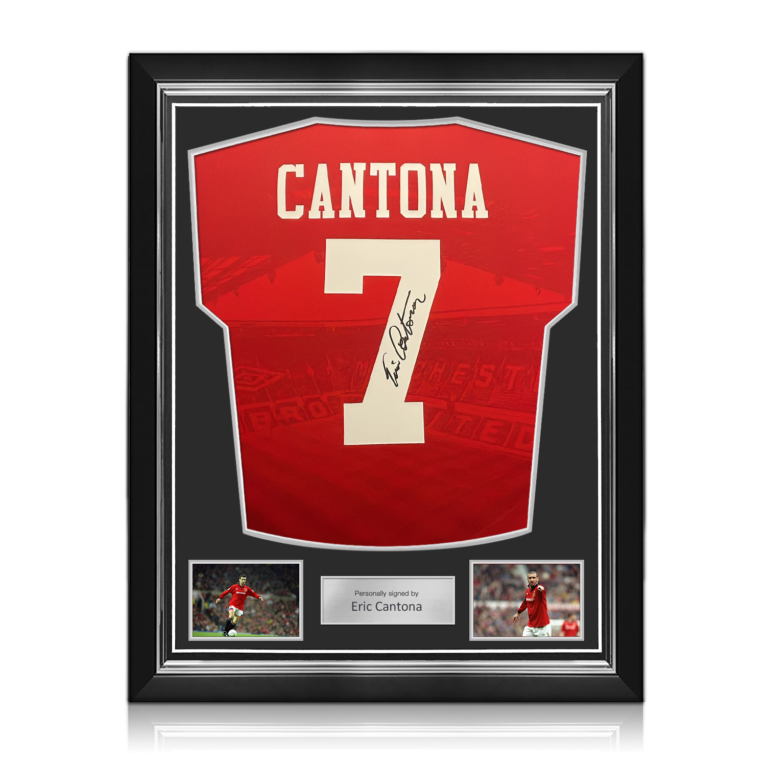 Eric Cantona Signed Original Manchester United 1994-96 Home Football Shirt. Superior Frame