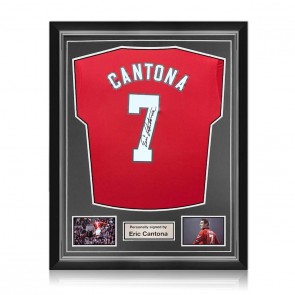  Eric Cantona Signed Manchester United 2019-20 Football Shirt. Superior Frame