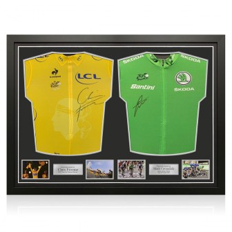 Mark Cavendish And Chris Froome Signed Tour De France Cycling Jerseys. Dual Frame