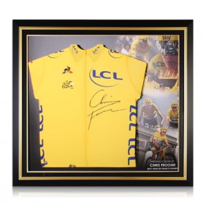 Chris Froome Signed Tour De France 2017 Yellow Jersey. Premium Frame