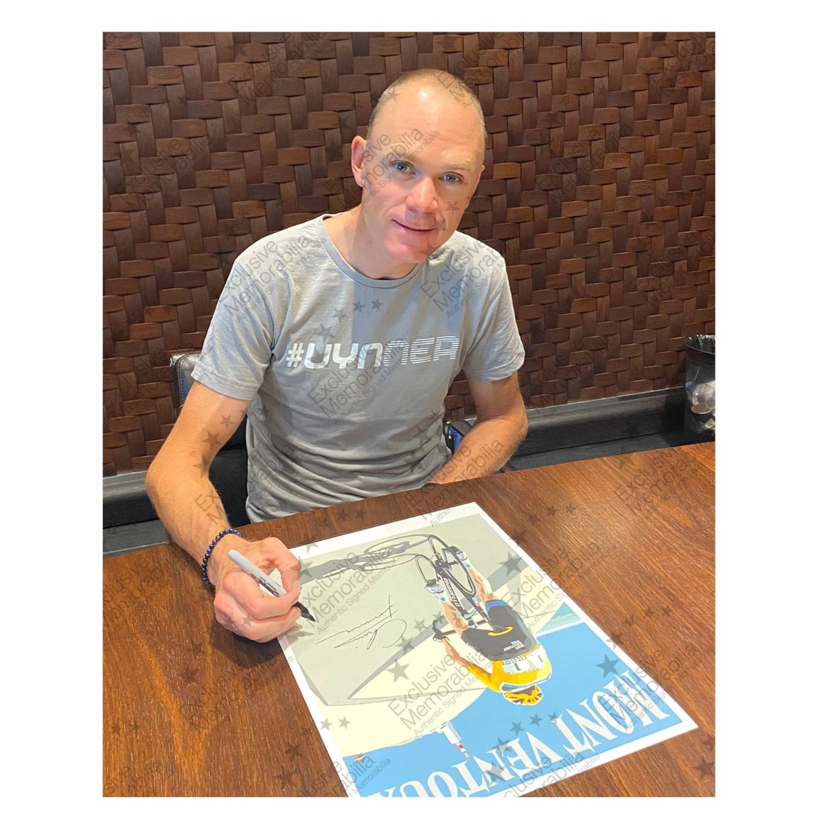 Chris Froome Signed Cycling Fine Art Print: Victory On Mont Ventoux. Framed