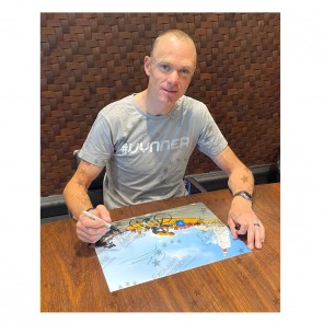 Chris Froome Signed Cycling Photo: Tour de France 2013. Deluxe Frame