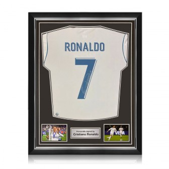 Cristiano Ronaldo Signed Real Madrid 2017-18 Football Shirt. Superior Frame