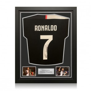 Cristiano Ronaldo Signed Juventus 2019-20 Authentic Football Shirt. Standard Frame