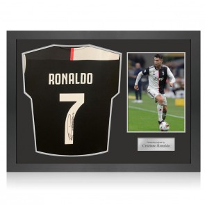 Cristiano Ronaldo Signed Juventus 2019-20 Authentic Football Shirt. Icon Frame