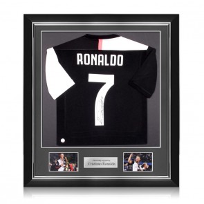 Cristiano Ronaldo Signed Juventus 2019-20 Football Shirt. Deluxe Frame