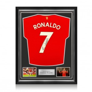 Cristiano Ronaldo Signed Manchester United 2021-22 Football Shirt. Superior Frame