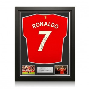 Cristiano Ronaldo Signed Manchester United 2021-22 Football Shirt. Standard Frame