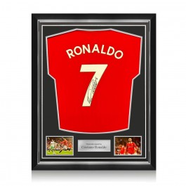 Cristiano Ronaldo Signed Manchester United 2022-23 Football Shirt. Superior Frame