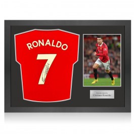 Cristiano Ronaldo Signed Manchester United 2022-23 Football Shirt. Icon Frame