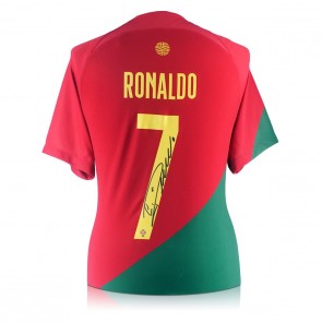 Cristiano Ronaldo Signed Portugal 2022 Football Shirt. Deluxe Frame