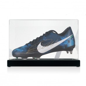 Cristiano Ronaldo Signed Football Boot. In Display Case