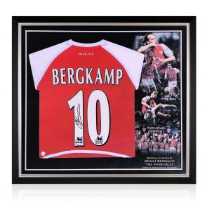 Exclusive Memorabilia Arsenal-Trikot von Dennis Bergkamp signiert Deluxe Rahmen 