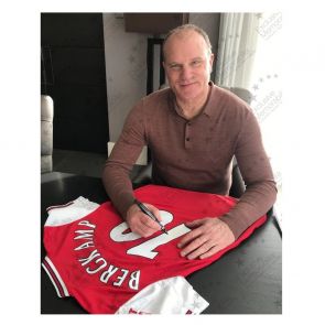Deluxe Rahmen Exclusive Memorabilia Arsenal-Trikot von Dennis Bergkamp signiert 