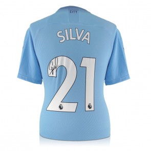 David Silva Signed Manchester City 2019-20 Home Shirt
