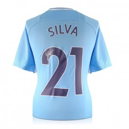 David Silva Signed Limited Edition Manchester City 2017-18 Player Issue Home Shirt