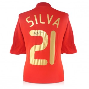 David Silva Signed Spain 2007-09 Home Shirt