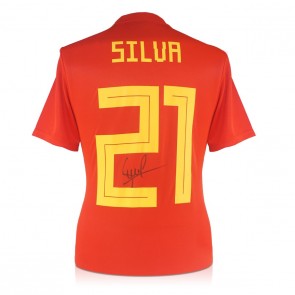 David Silva Signed Spain 2018-19 Home Shirt