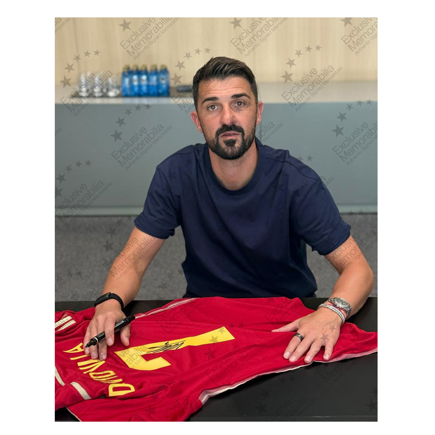 David Villa Signed Original Spain 2013-15 Football Shirt