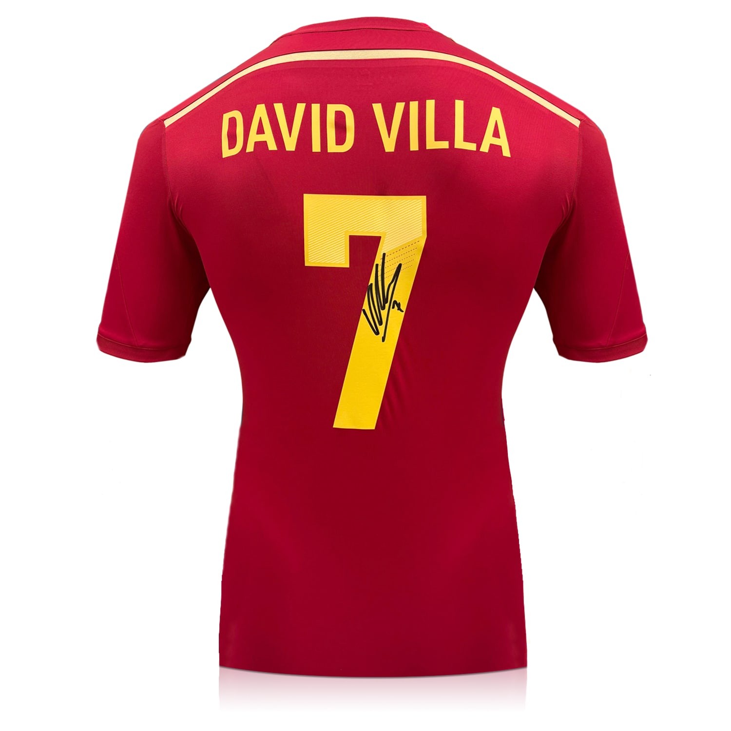 David Villa Signed Original Spain 2013-15 Football Shirt