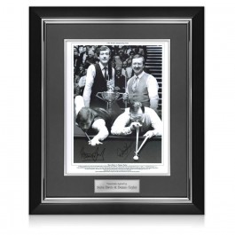 Steve Davis And Dennis Taylor Signed Snooker Photo: 1985 World Championship. Deluxe Frame