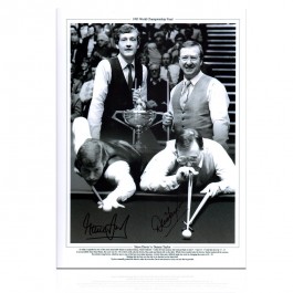 Signed Steve Davis And Dennis Taylor Snooker Photo: 1985 World Championship