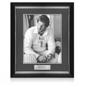 Ian Botham Signed England Cricket Photo: Cigar. Deluxe Frame