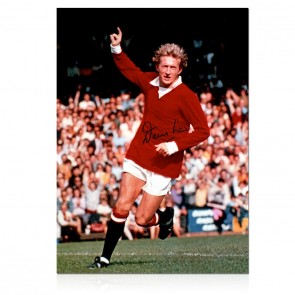 Denis Law Signed Manchester United Football Photo