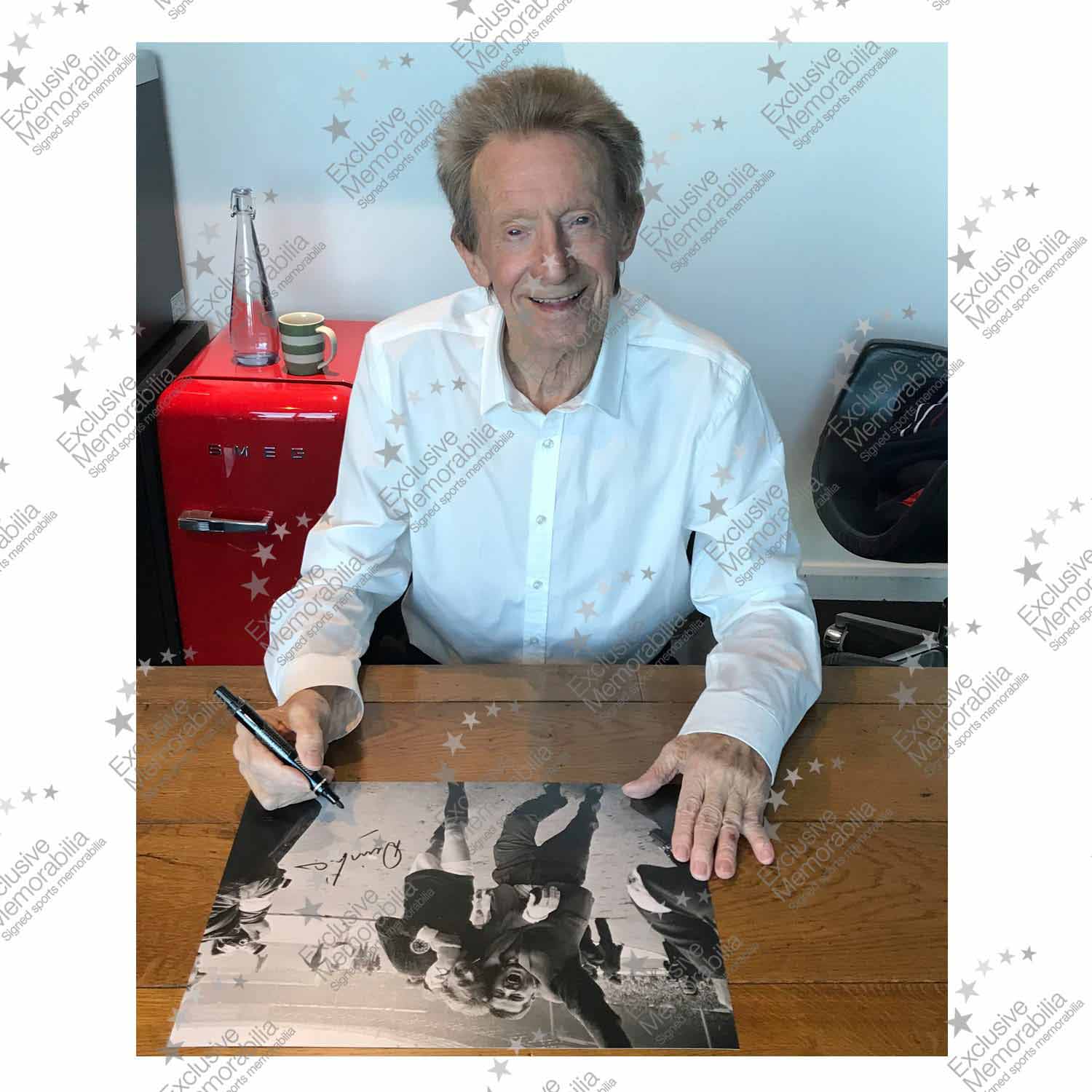 Denis Law Signed Scotland Photograph: 1967 Win At Wembley. Damaged F