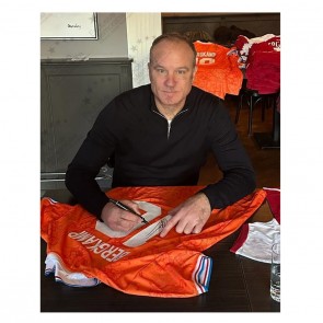 Dennis Bergkamp Signed Holland 1994 Football Shirt. Deluxe Frame