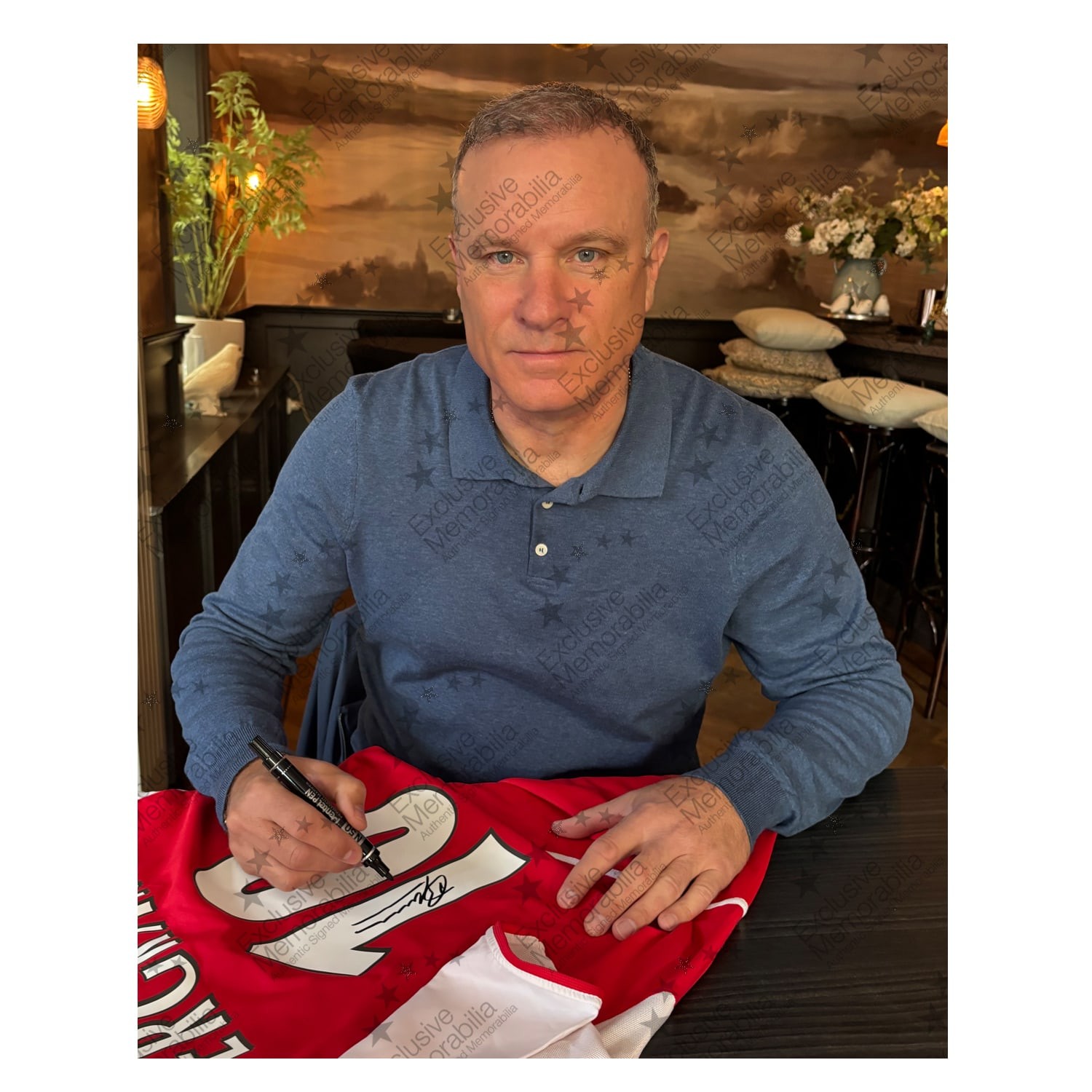 Dennis Bergkamp Signed Arsenal Original 2002-04 Football Shirt (Fan Style Print)