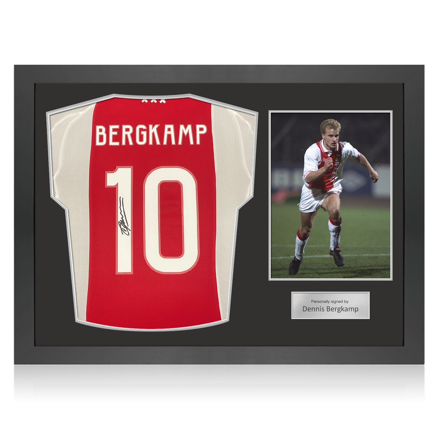 Dennis Bergkamp Signed Ajax 2024-25 Football Shirt. Icon Frame