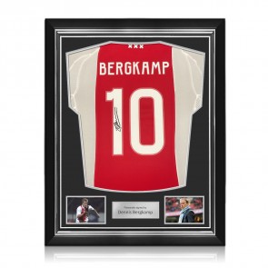 Dennis Bergkamp Signed Ajax 2024-25 Football Shirt. Superior Frame