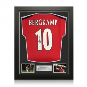 Dennis Bergkamp Signed Arsenal Original 2000-02 Football Shirt. Standard Frame