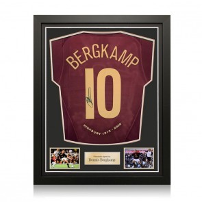 Dennis Bergkamp Signed Original 2005-06 Arsenal Football Shirt. Standard Frame