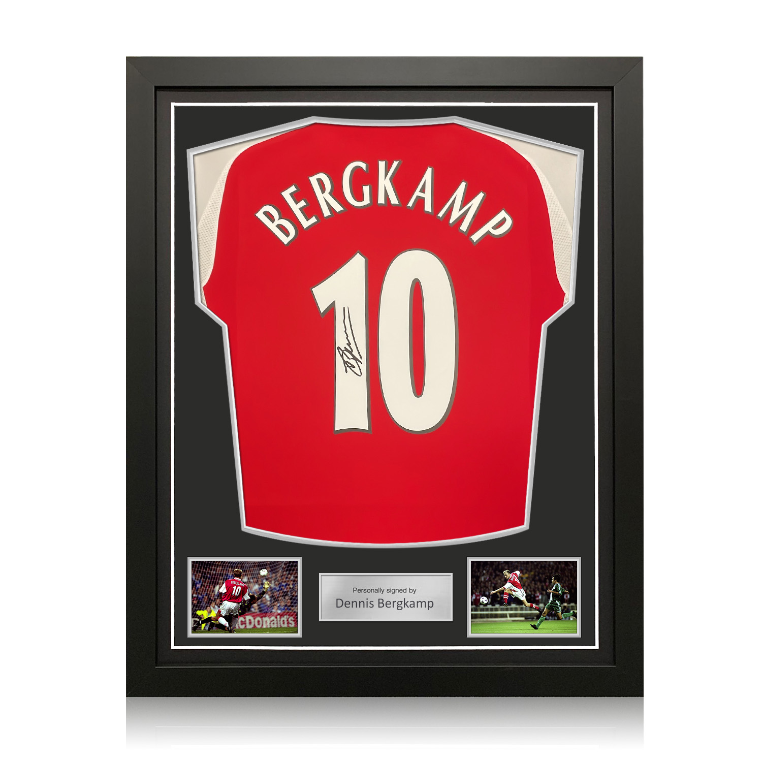 Dennis Bergkamp Signed Arsenal 2024-25 Football Shirt. Standard Frame