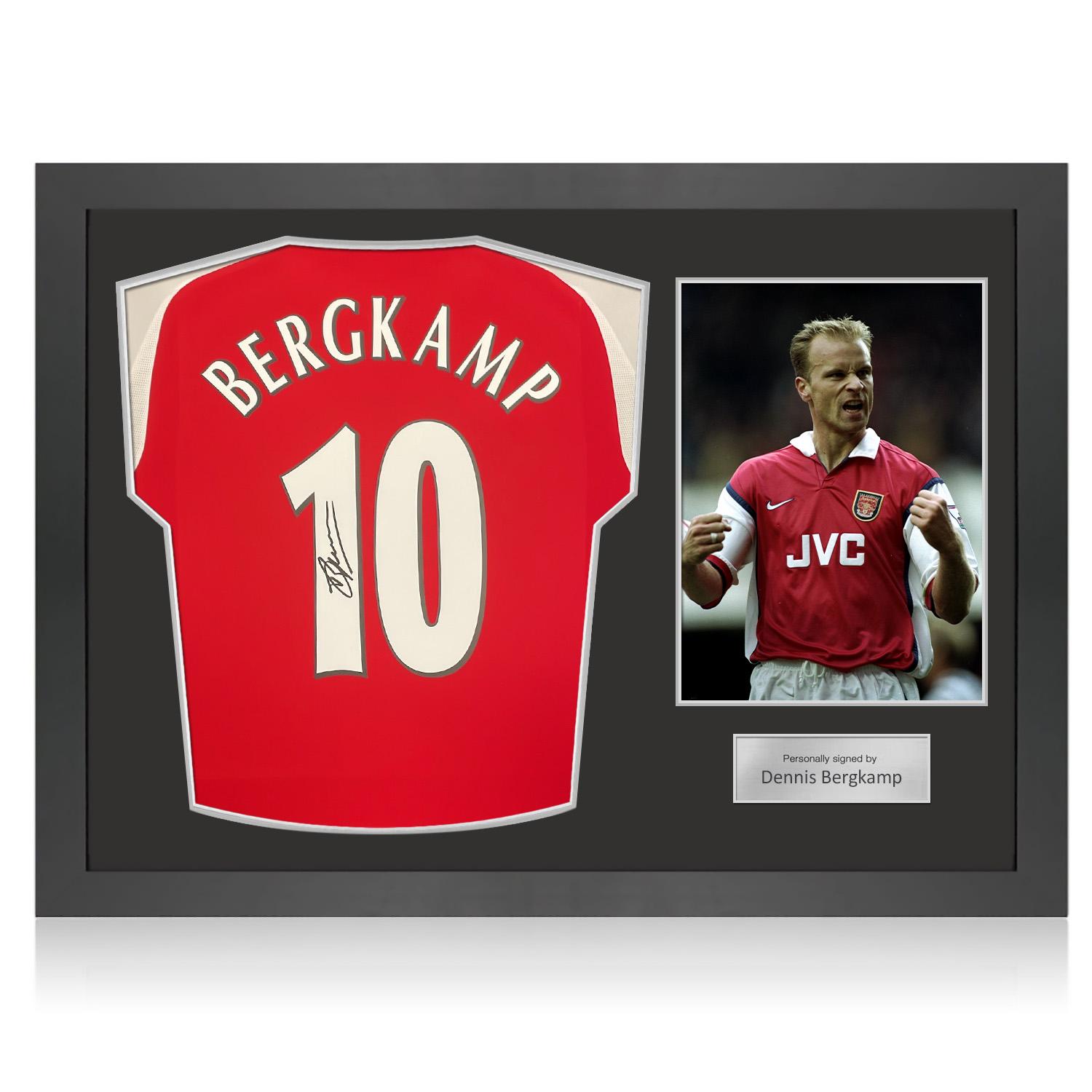 Dennis Bergkamp Signed Arsenal 2024-25 Football Shirt. Icon Frame
