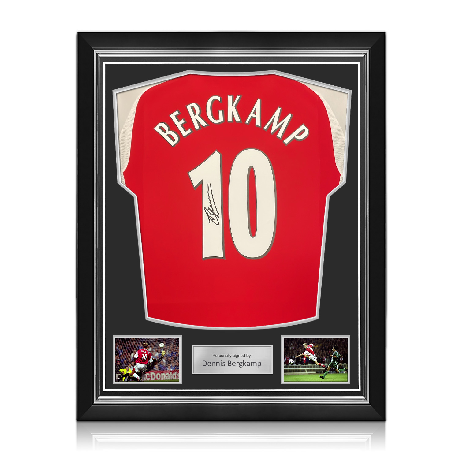 Dennis Bergkamp Signed Arsenal 2024-25 Football Shirt. Superior Frame