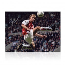 Dennis Bergkamp Signed Arsenal Football Photo: The Statue