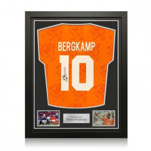Dennis Bergkamp Signed 1994 Holland Football Shirt. Standard Frame
