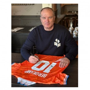 Dennis Bergkamp Signed 1994 Holland Football Shirt. Superior Frame
