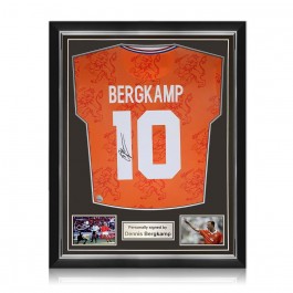 Dennis Bergkamp Signed Holland 1994 Football Shirt. Superior Frame