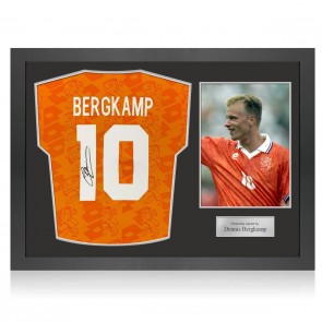 Dennis Bergkamp Signed Original 1994 Holland Football Shirt. Icon Frame