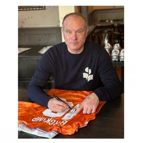Dennis Bergkamp Signed Original 1994 Holland Football Shirt. Standard Frame